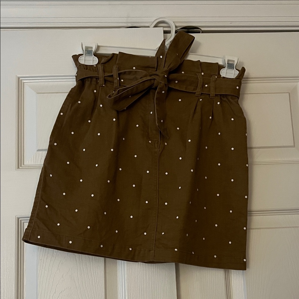 Blu Pepper Brown Mini Skirt with White Dots